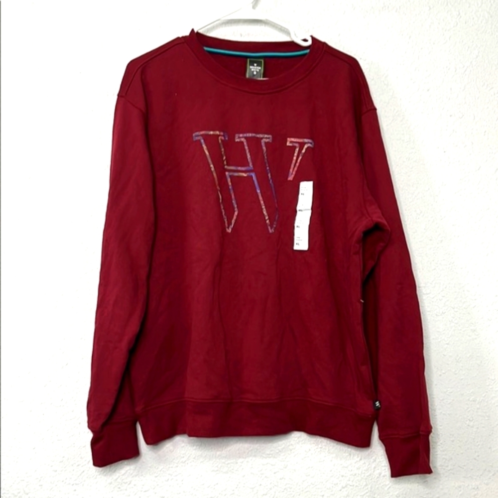 Men’s Houston White XL burgundy Crewneck Sweater Logo NWT
